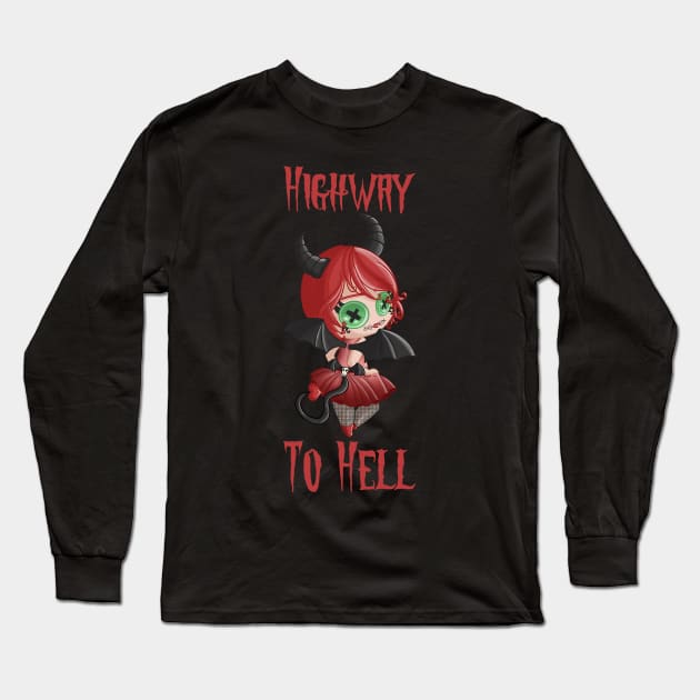 Devil Girl Long Sleeve T-Shirt by Cardea Creations